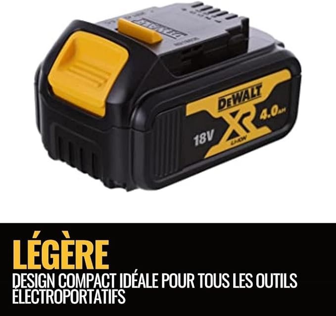 DEWALT DCB182-XJ 18V XR Lithium-Ion Battery, Black/Yellow, 4.0Ah