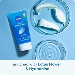 NIVEA Refreshing Wash Gel (150ml), Face Wash Gel with Lotus Flower and Hydramine