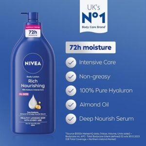 NIVEA Rich Nourishing Body Lotion (625ml), Rich 72H Hydration