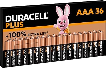 Duracell Plus AAA Batteries (36 Pack) - Alkaline 1.5V - Up To 100% Extra Life - Reliability For Everyday Devices - 0% Plastic Packaging - 10 Year Storage - LR03 MN2400
