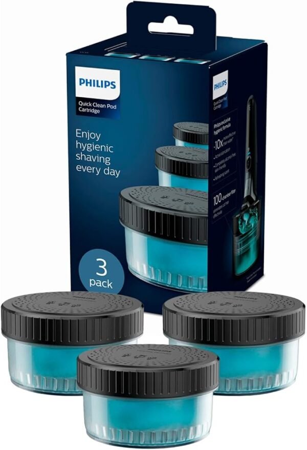 Philips UK Kitchen and Home Quick Clean Pod Replacement Cartridge for Electric Shaver, 3-pack