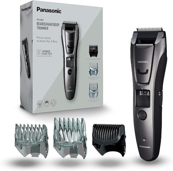 Panasonic ER-GB80 Wet & Dry Electric Beard, Hair and Body Trimmer for Men, 18 x 5.2 x 4.3 cm, Grey, 330 g