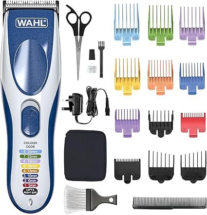 Wahl Colour Pro Cordless Hair Clipper Kit, Neck Duster, Colour Coded Combs, Hair Clippers for Men, Head Shaver, Men's Hair Clipper, Easy Home Haircutting, Family Haircuts