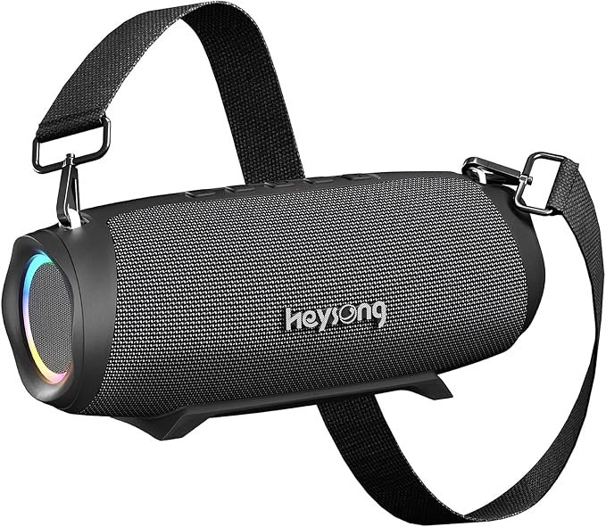 HEYSONG Bluetooth Speaker, Portable Outdoor IP67 Waterproof Wireless Speaker with Shoulder Strap, 50W Loud Rich Bass Sound