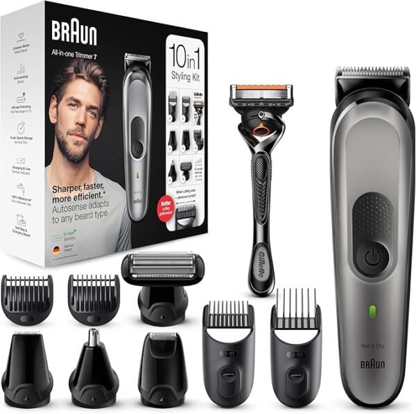 Braun 10-in-1 All-in-One Trimmer Series 7, Male Grooming Kit with Beard Trimmer