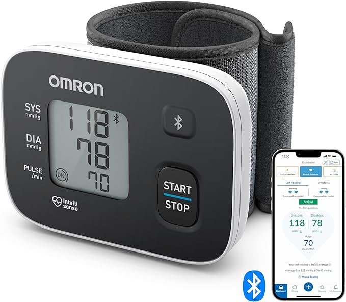 OMRON RS3 Intelli IT Automatic Wrist Blood Pressure Monitor for Home Use or on the Go
