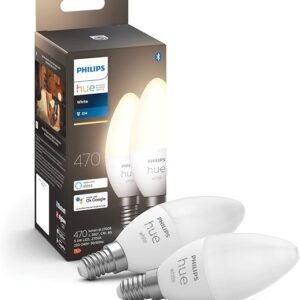 Philips Hue NEW White Smart Light Bulb 60W - 806 Lumen 2 Pack [E27 Edison Screw] With Bluetooth.