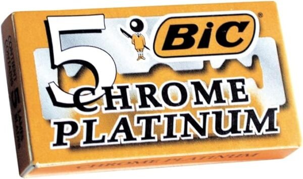 BIC Chrome Platinum Double Edge Safety Razor Disposable Single Blades (100 Pack)