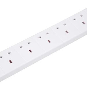 PRO ELEC PELB1703 6 Gang Extension Lead with Surge Protection White, 5m