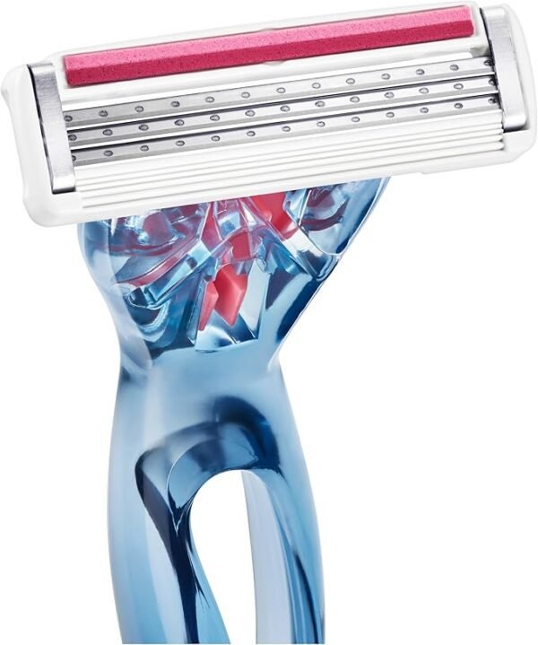 Bic Click 3 Soleil Sensitive Women's Razor Refills, 3 Moveable Blades and Lubricating Strip - Box of 8 Cartridges, Blue