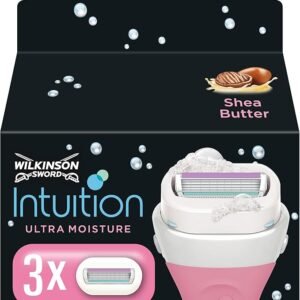 WILKINSON SWORD - Intuition Ultra Moisture Blades For Women | No Shave Gel Needed | Pack of 3 Razor Blade Refills