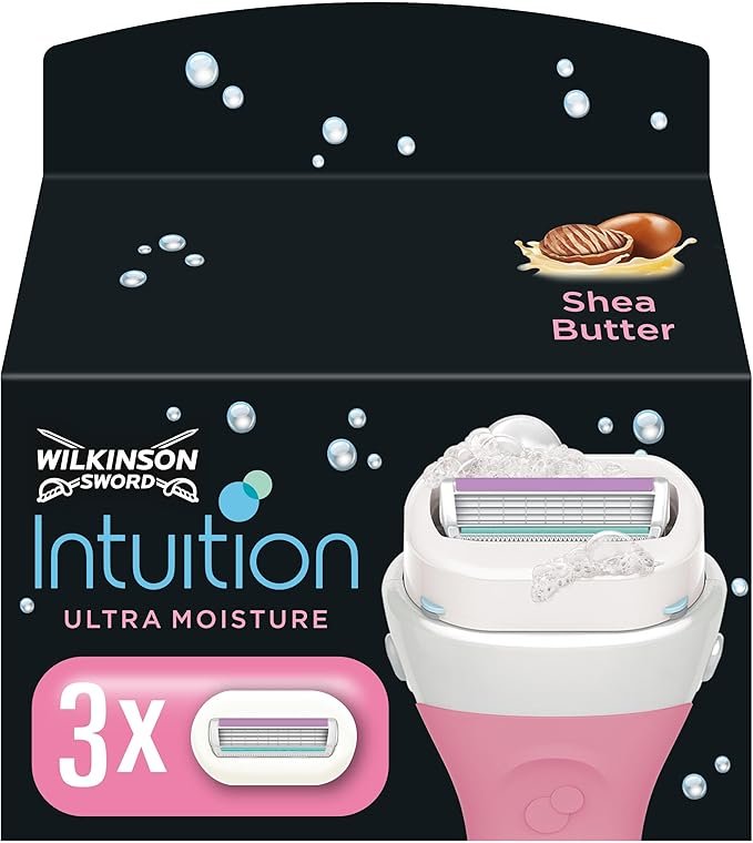 WILKINSON SWORD - Intuition Ultra Moisture Blades For Women | No Shave Gel Needed | Pack of 3 Razor Blade Refills