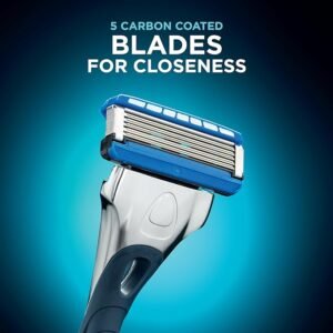 WILKINSON SWORD - Hydro 5 Razor For Men, Carbon Coated Blades, Hydrating Gel & Precision Trimmer, Razor + 12 Razor Blades