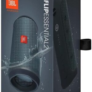 JBL Flip Essential 2 Portable Bluetooth Speaker with Rechargeable Battery, IPX7 Waterproof, 10h Battery Life, Black