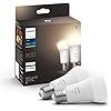 Philips Hue NEW White Smart Light Bulb 60W - 806 Lumen 2 Pack [E27 Edison Screw] With Bluetooth.