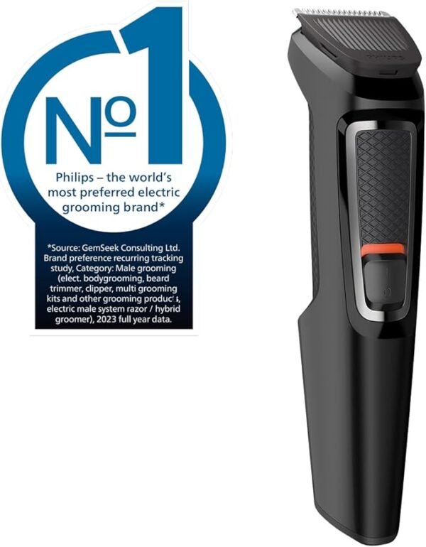 Philips 7-in-1 All-In-One Trimmer, Series 3000 Grooming Kit for Beard & Hair with 7 Attachments