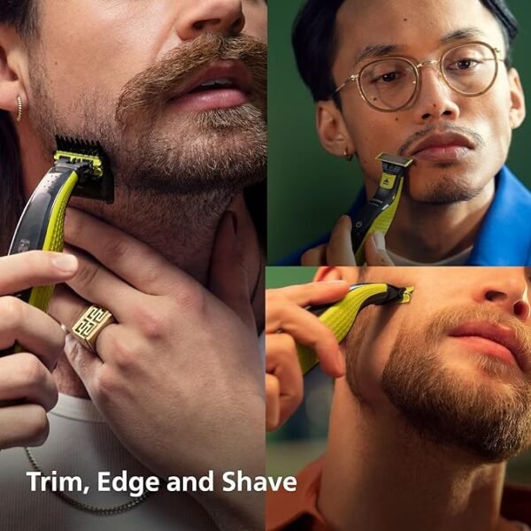 Philips OneBlade 360 Face, Authentic Hybrid Electric Beard Trimmer & Shaver with 360 Blade Innovation. Incl. 1x 360 Blade, 1 x Extra 360 Blade