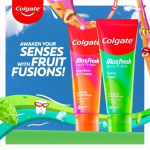 Colgate Max Fresh Fruit Fusion Peaches & Cream Flavoured Toothpaste 6 X 75ml