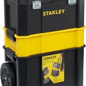 STANLEY Essential Rolling Workshop Toolbox, 3 Tier Stackable Units