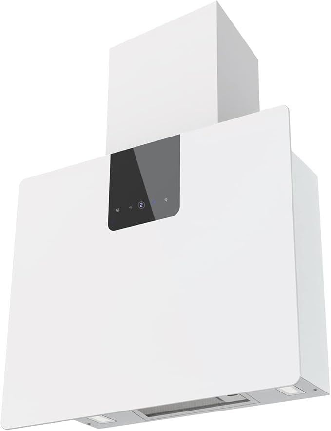FIREGAS 60cm cooker hood, energy saving brushless motor, low noise, powerful suction, 9 speeds, 532.4 m³/h, exhaust or recirculation mode, stainless steel and tempered glass, with filter CC170