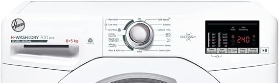 Hoover H-Wash 300 H3D4852DE Freestanding Washer Dryer, Sensor Dry, 8 kg/5 kg Load, 1400 rpm, White