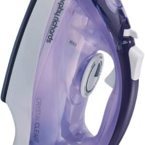 Morphy Richards Crystal Clear Steam Iron, Ceramic Non-stick Soleplate, 115g Steam Boost, 40g Steam Output, Anti Drip, Anti Scale, 350ml Water Tank, Self-Clean, 2.5m Cord, 2400W, Purple, 300301
