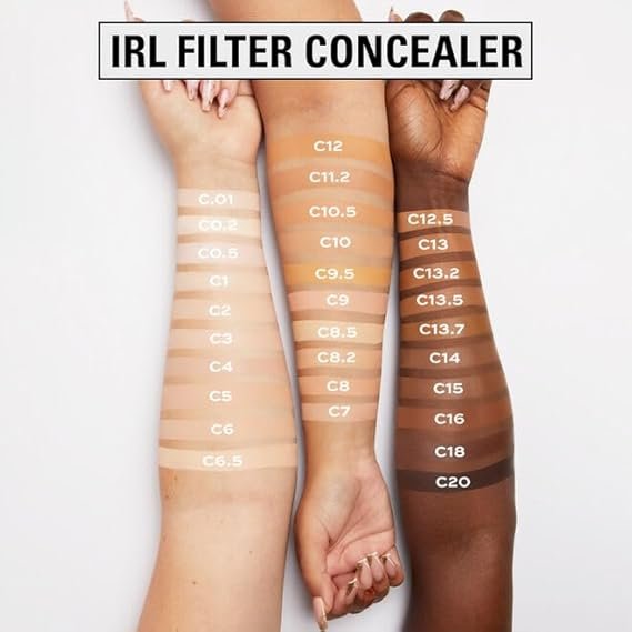 Makeup Revolution IRL Filter Finish Concealer, Medium to Full Coverage, Matte Finish, C2, Fair Skin Tones, 6g
