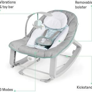 Ingenuity Keep Cozy 3-in-1 Grow with Me Vibrating Baby Bouncer, Seat & Infant to Toddler Rocker, Vibrations & Toy Bar