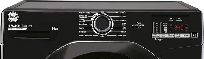 Hoover H3W 592DBBE/1-80 H-Wash 300 9kg Drum 1500rpm Smart Washing Machine - Black