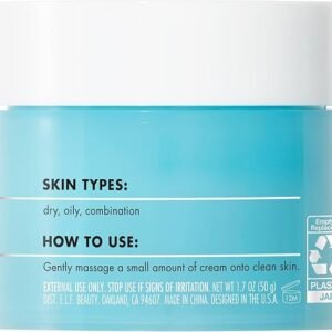 e.l.f., Holy Hydration! Face Cream - Fragrance Free, Smooth, Non-Greasy, Lightweight, Nourishing, Moisturizes, Softens, Absorbs Quickly, Suitable For All Skin Types, 1.76 Oz