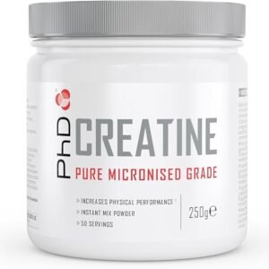 PhD Nutrition 100% Micronised Creatine Monohydrate Powder | Improved Strength and Performance During Exercise, 250g
