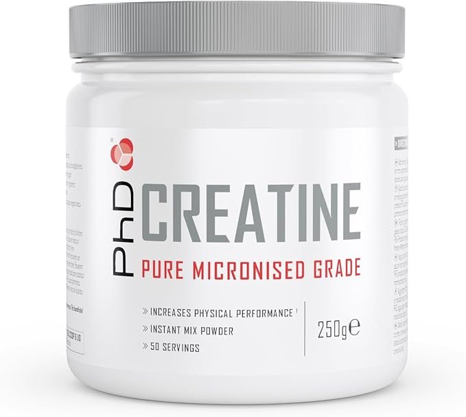 PhD Nutrition 100% Micronised Creatine Monohydrate Powder | Improved Strength and Performance During Exercise, 250g