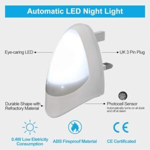 Automatic LED Night Light - Plug in & Energy Saving Dusk 2 Dawn LED Night Light Sensitive Night Light