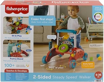 Fisher-Price 2-Sided Steady Speed Baby Walker Push Along
