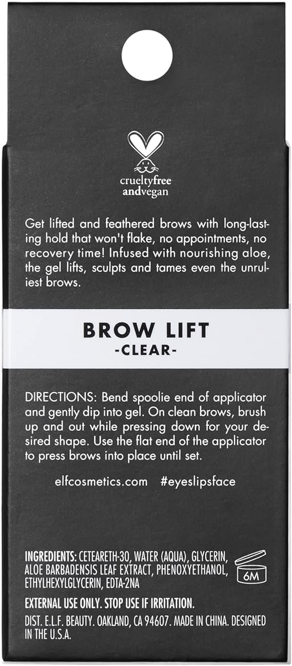 e.l.f. Brow Lift, Clear Eyebrow Shaping Wax For Holding Brows In Place, Creates A Fluffy Feathered Look
