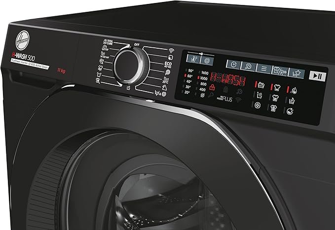 Hoover H-Wash 500 HW411AMBCB Freestanding Washing Machine, Large Capacity, 11 kg, 1400rpm, Black