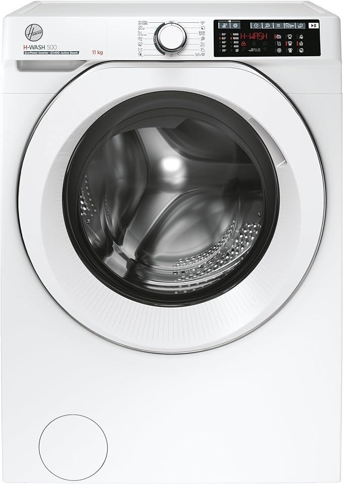 Hoover H-Wash 500 HW411AMC Freestanding Washing Machine, Large Capacity, 11 kg, 1400rpm, White