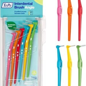 TePe Interdental Brush Angle, Mixed Pack, 0.4-0.8mm/ISO 1-6, 6pcs,