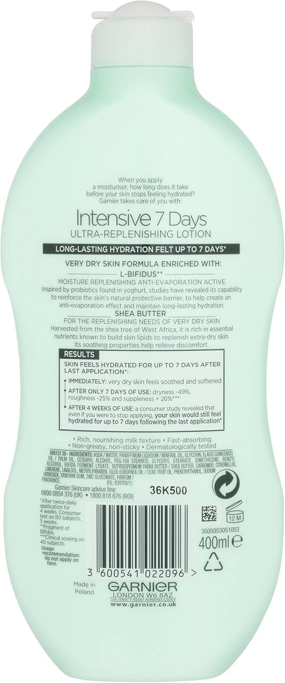 Garnier Intensive 7 Days Shea Butter Body Lotion Dry Skin, with glycerin - 400 ml
