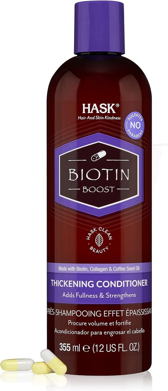 HASK Biotin Boost Thickening Conditioner, Thickening for all hair types, colour safe, gluten-free, sulfate-free, paraben-free - 1 355mL Bottle