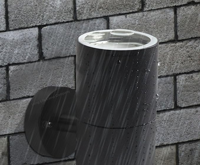 Long Life Lamp Company Black Stainless Steel Double Wall Light IP65 Up Down Outdoor Wall Light ZLC035B