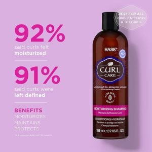 HASK Curl Care Shampoo for all curl patterns, colour safe, and cruelty-free - 1 355mL Bottle