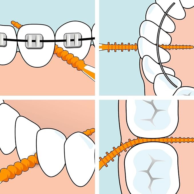 TePe EasyPick Toothpicks, Blue, ISO M-L, 60pcs, Dental Plaque Removal Tool,