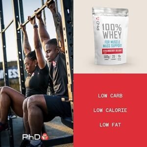 PhD Nutrition 100% Whey Protein Powder, Grass Fed Whey Protein,