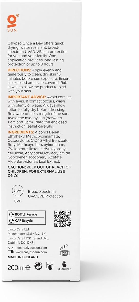 Calypso Once A Day Sun Protection Lotion SPF20