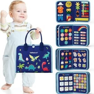 hahaland TOP 1 Montessori Busy Board for Toddlers 1 2 3 4 Years Old, Busy Book for Comprehensive Preschool Educational Playing