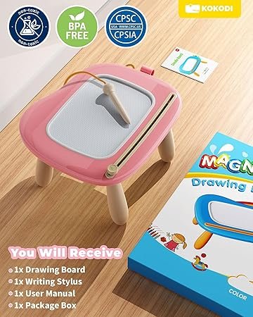 kokodi Toddler Toys, Toys for 1-2 Year Old Girls, Magnetic Drawing Board Writing Tablet for Kids