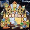 110PCS Magnetic Tiles Toys,Clear 3D Lighted Magnetic Building Blocks Educational Construction Set