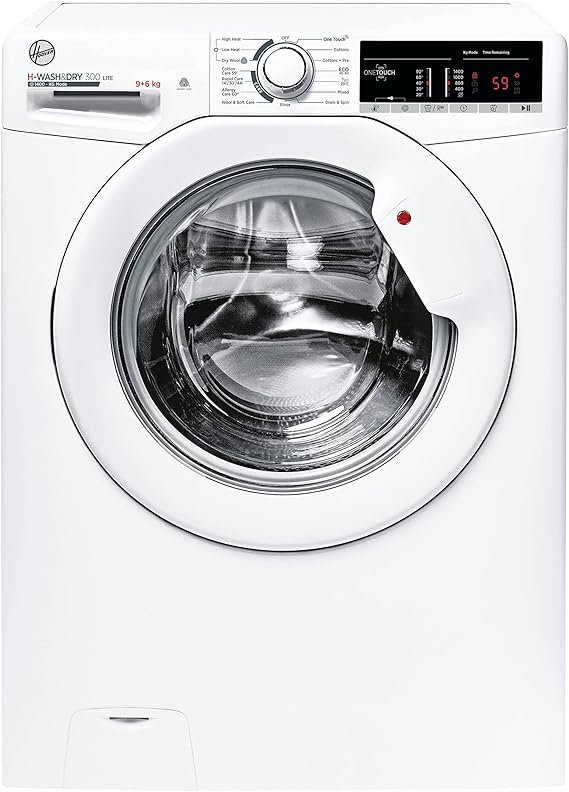 Hoover H-Wash 300 H3D4852DE Freestanding Washer Dryer, Sensor Dry, 8 kg/5 kg Load, 1400 rpm, White