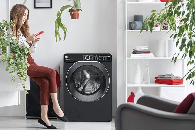 Hoover H-Wash 500 HW414AMBCB Freestanding Washing Machine, Large Capacity, A Rated, 14 kg, 1400 rpm, Black